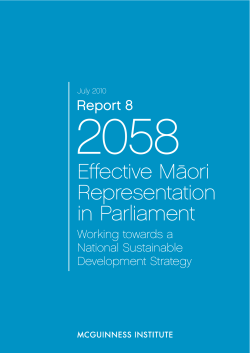 Effective Māori Representation in Parliament