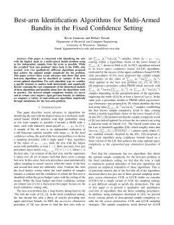 Best-arm Identification Algorithms for Multi-Armed Bandits