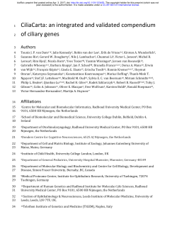 CiliaCarta: An Integrated And Validated Compendium Of Ciliary Genes