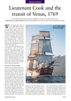 Lieutenant Cook and the transit of Venus, 1769