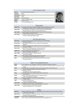 Curriculum Vitae Education Work Experience Other