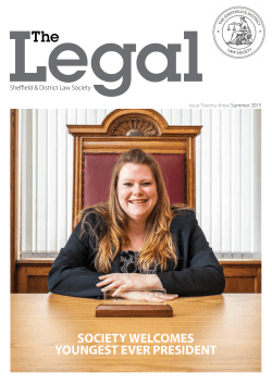 Society welcomeS youngeSt ever PreSident