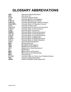 Glossary Abbreviations - Colorado Judicial Branch