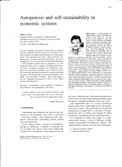 Autopoiesis and self-sustainability in economic systems