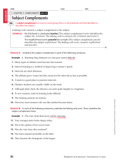 Subject Complements - Norwell Public Schools