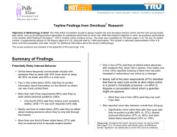 Summary of Findings - Polly Klaas Foundation