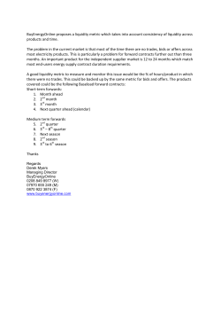 BuyEnergyOnline proposes a liquidity metric which takes into