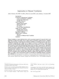 Approaches to Manual Ventilation