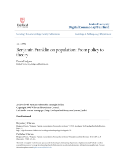Benjamin Franklin on population: From policy to theory