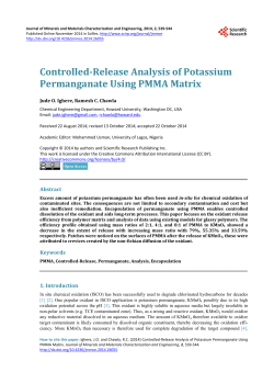 Controlled-Release Analysis of Potassium Permanganate Using