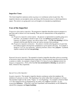 Uses of the Imperfect