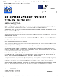 Bill to prohibit lawmakers` fundraising weakened