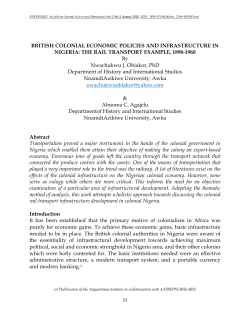 BRITISH COLONIAL ECONOMIC POLICIES AND