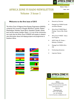 AFRICA ZONE VI RADO NEWSLETTER Volume 3 Issue 1