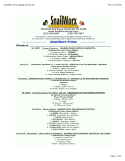 to view/print our catalog - SnailWorx/S. Cargo Productions, Inc.