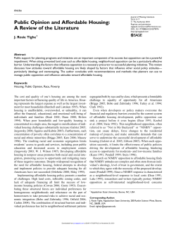 Public Opinion and Affordable Housing: A Review