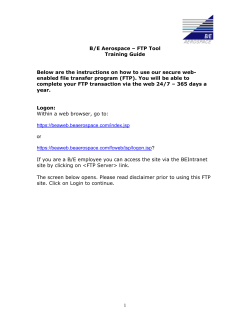 B/E Aerospace &ndash; FTP Tool Training Guide 1 Below are the