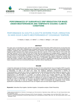 performances of subsurface drip irrigation for maize