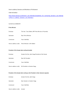 How to address Senators and Members of Parliament Clink link