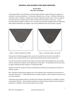 spherical and rounded cone nano indenters