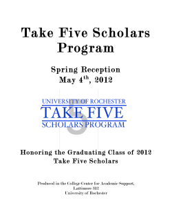 Class of 2012 - University of Rochester