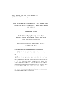 MILD AND STRONG SOLUTIONS TO FEW TYPES OF