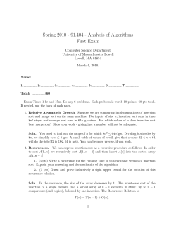 Spring 2010 - 91.404 - Analysis of Algorithms First Exam