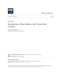 Introduction: Mass Media in the Twenty