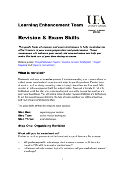 Revision and Exam Skills