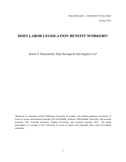DOES LABOR LEGISLATION BENEFIT WORKERS?