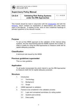 Supervisory Policy Manual - Hong Kong Monetary Authority