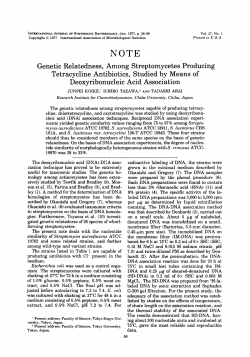 Genetic Relatedness, Among Streptomycetes Producing