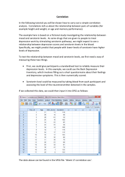 Correlation In the following tutorial you will be shown how to carry
