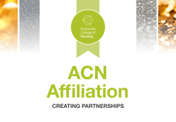 ACN Affiliation - Australian College of Nursing