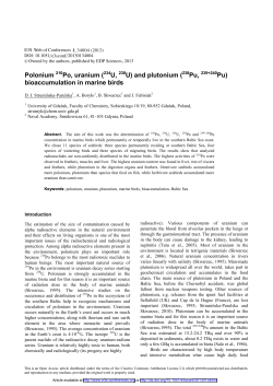 Polonium 210Po, uranium \(234U, 238U\) and plutonium \(238Pu