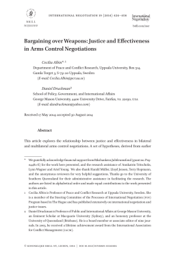 Bargaining over Weapons: Justice and Effectiveness in Arms