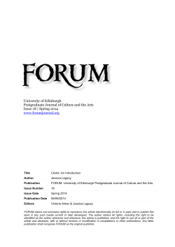 University of Edinburgh Postgraduate Journal of Culture and the