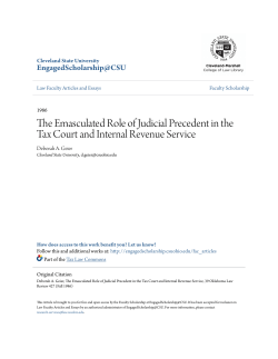 The Emasculated Role of Judicial Precedent in the Tax Court and