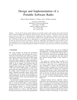 Design and Implementation of a Portable Software Radio