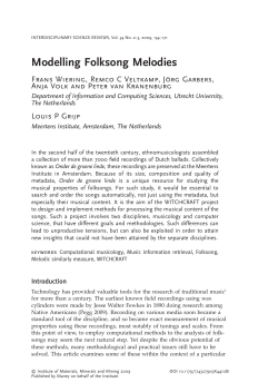 Modelling Folksong Melodies - Department of Information and