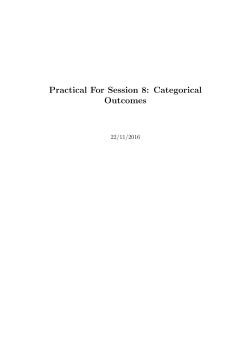 Practical For Session 8: Categorical Outcomes