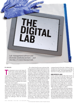 Lab-management software and electronic notebooks are