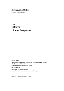 Integer Linear Programs