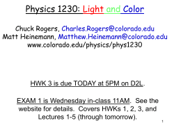 Physics 1230: Light and Color
