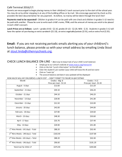 Lunch Account Balance Info