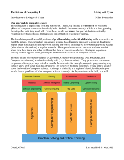 The Science of Computing I Living with Cyber Introduction to Living