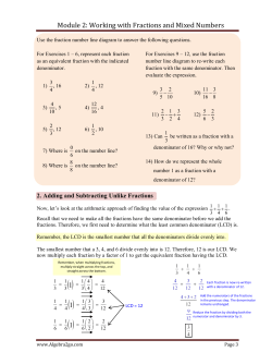 Module 2: Working with Fractions and Mixed Numbers