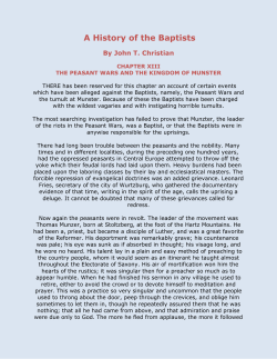 Chapter 13 - The Peasant Wars and the Kingdom of Munster