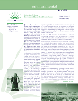 news en vi ron men tal - University of Alberta
