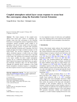 Coupled atmosphere&ndash;mixed layer ocean response to ocean heat